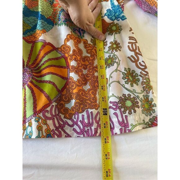 Trina Turk Paisley Flowy Blouse Long Sleeves V Neckline Size S Multicolored - Picture 6 of 6